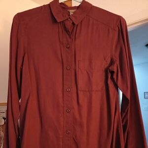Women's Eddie Bauer Burgundy Long-sleeve Shirt, Small